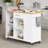 Rolling Kitchen Island Cart With Butcher Block Top – Portable Workstation With Storage Shelves & Locking Wheels-176603495