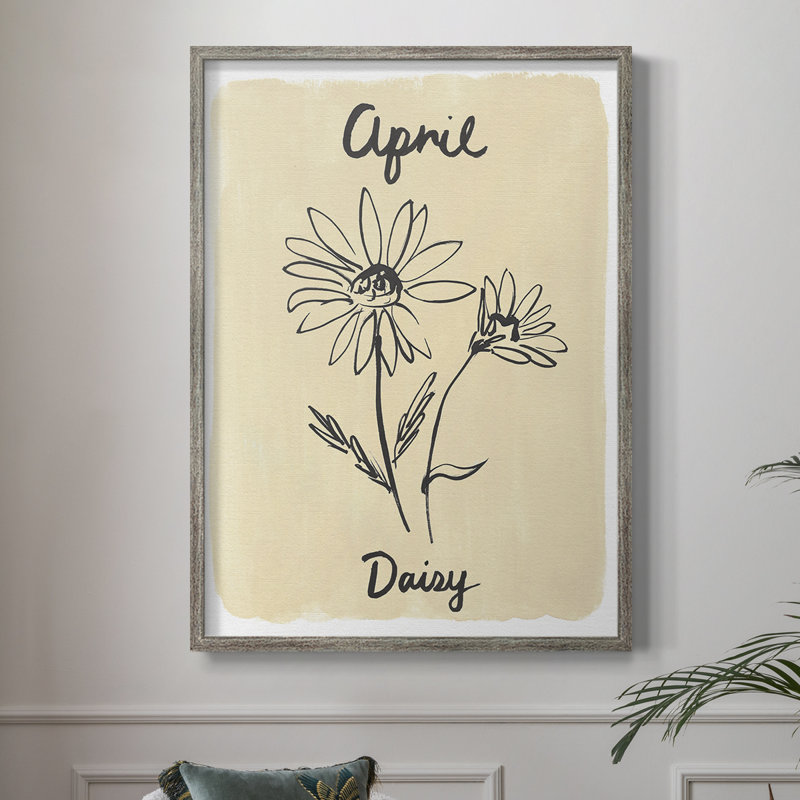Reproduction encadrée mois de naissance IV - bois massif, H 11 po x l 9 po