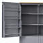 Armoire de cuisine autoportante haute avec 2 tiroirs, 2 tablettes réglables et 8 portes, idéale pour la cuisine et la salle à manger.-1290014438