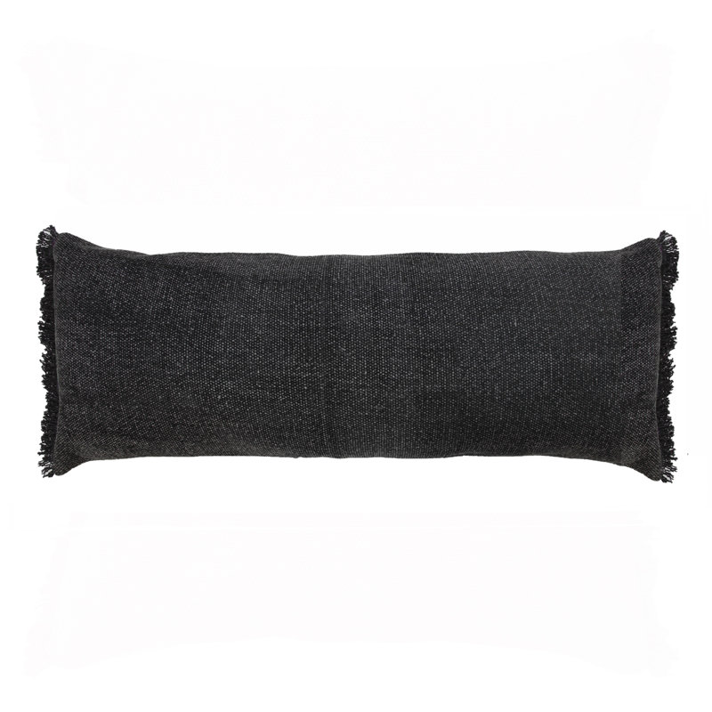 Housse de coussin 100% coton Contemporary, Noir de jais, Polyester / Bourre en polyester