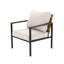 Chaise de salle à manger d'extérieur brun clair en osier avec structure en acier et coussins-902762419