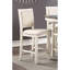 Chaises de salle à manger à hauteur de comptoir transitionnelle - Blanc antique, tissu texturé en bois revêtu de tissu d'ameublement blanc pour le quartier