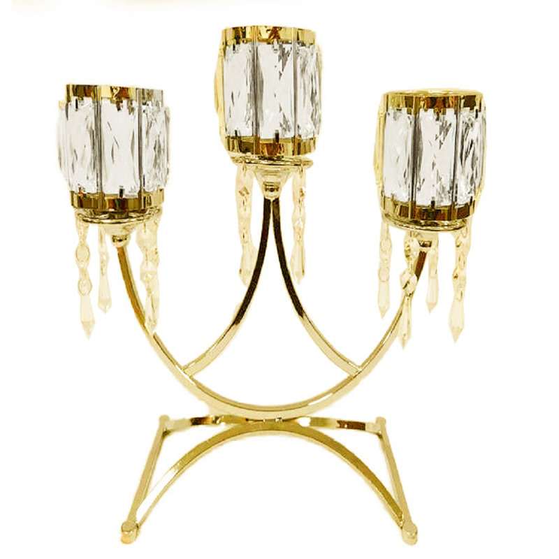 15'' H Tabletop Candelabra, Gold