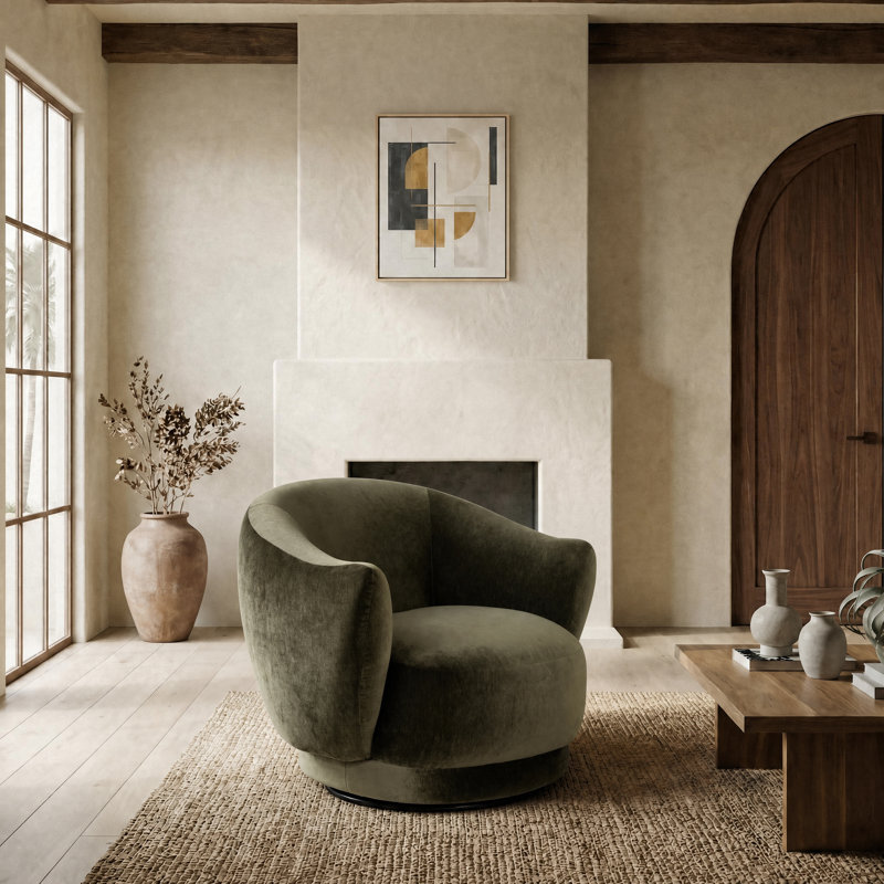 Fauteuil pivotant Octavio, Olive Green