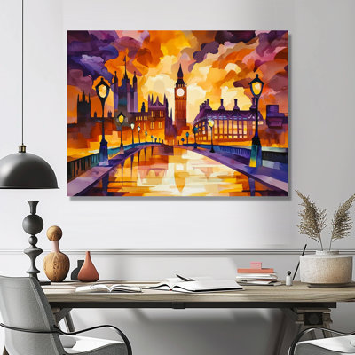 London's Sunset City Views II - Cityscapes, impression murale sur métal, City London