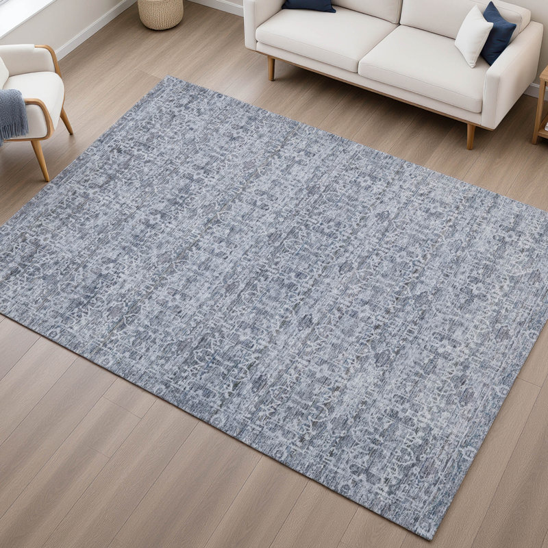 Tapis de qualité supérieure lavable à la machine Mayfield AMF2152, Bleu, Rectangle 2 pi 6 po x 3 pi 10 po