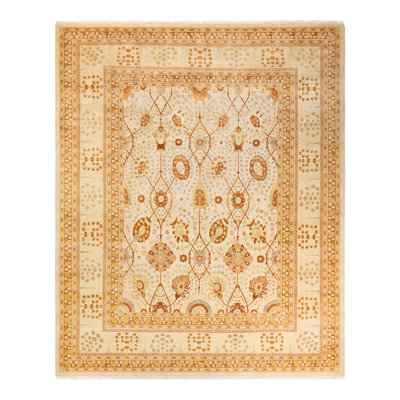 One-of-a-Kind 8' 3" X 10' 7" 2000s Wool Area Rug in Ivory