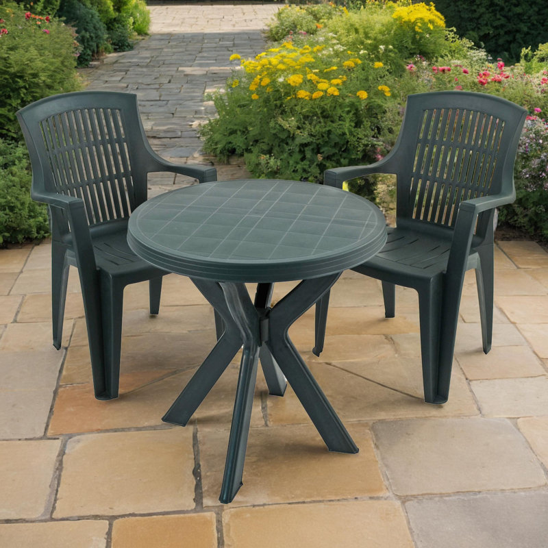 Tivoli Bistro Table with 2  Chairs Garden Set, Green