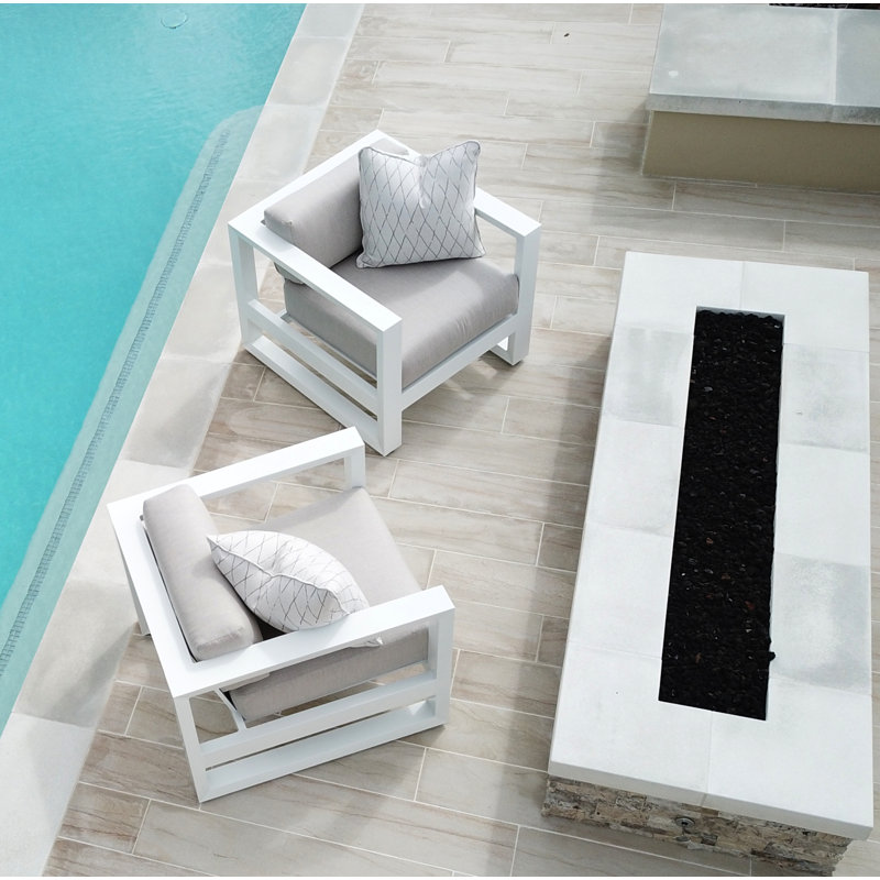 Newport Outdoor Lounge Chair, Cast Silver Sunbrella®