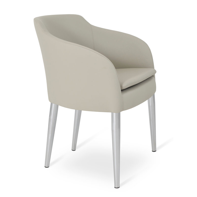 Aidric 18'' H Upholstered Metal Dining Chair, Light Gray