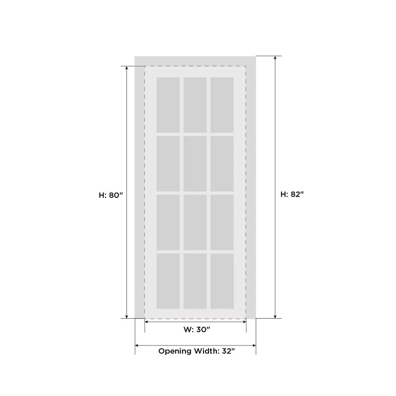White MDF Pantry Door with Frosted Glass and Black Hardware