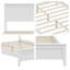 Lit plateforme blanc minimaliste - Structure en bois de pin massif avec tête de lit Clean-Line-925954791
