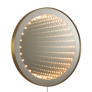 Carnival 36" Round LED Infinity Wall Mirror - Brushed Brass, Touch Dimmer
