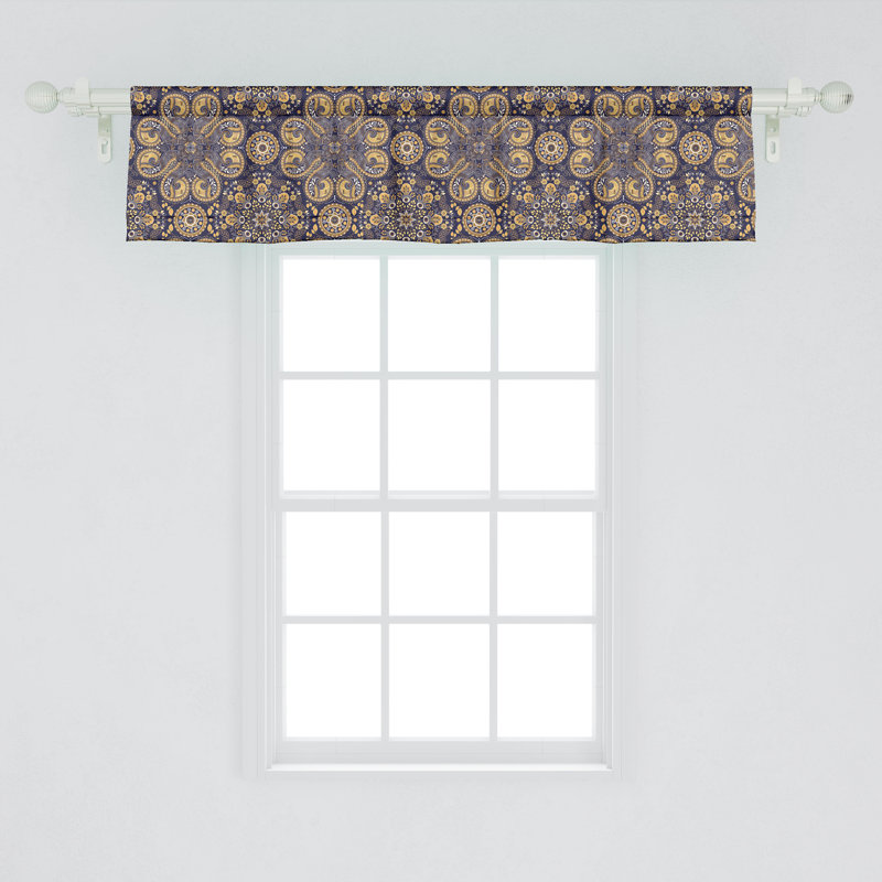 Ensemble de 2 cantonnières Ambesonne Mandala Flora Eastern Abstract 51636, L 54 po x L 12 po