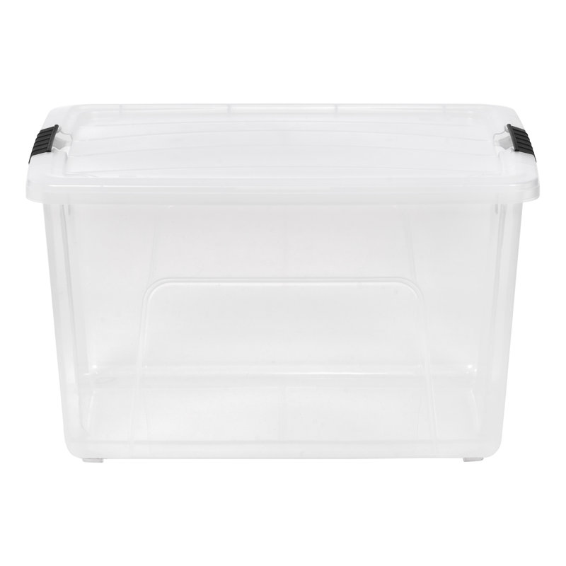 Contenant de rangement IRIS, H 13,02 po x l 16,6 po x P 22,02 po, Blanc transparent