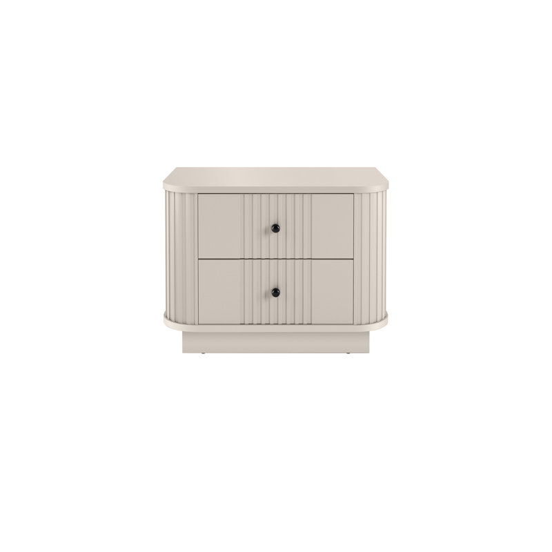 Vesper 56cm W Manufactured Wood Bedside Table, Beige/Black