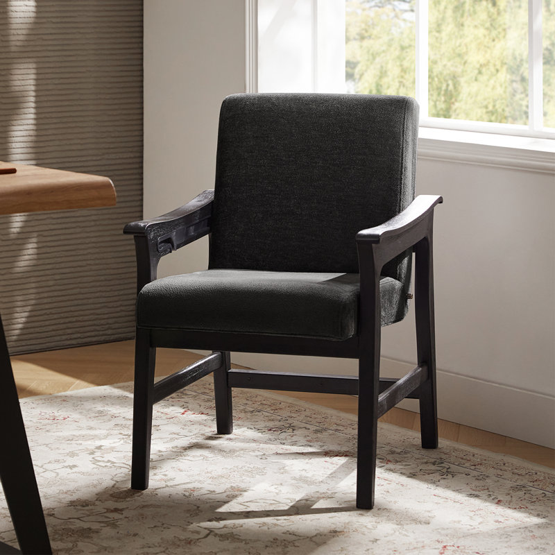 Modern 2-in-1 Convertible Dining Chair and Counter Stool with Arms, Black