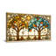 Vitrail tendance, arbre, soleil, ciel, fleurs, étoiles, oranges, art-801236182
