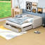 Lit de jour simple en chenille avec lit gigogne double extensible-1400265769