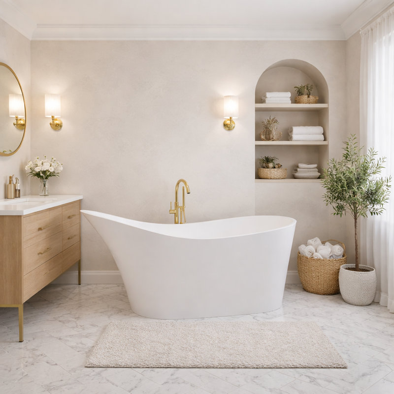 Baignoire de trempage autoportante 68 po. X 29 po. Tuasavi