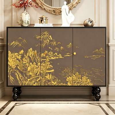 Chinese Style Wooden Entryway Storage Cabinet