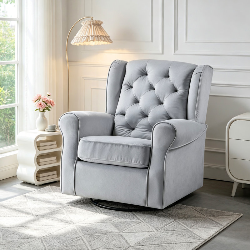 Fauteuil simple de style américain avec boutons, fauteuil tigre rembourré, design compact, dossier haut, accoudoirs, fauteuil de balcon.