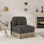Canapé sans accoudoirs en chenille léopard avec 1 coussin noir kaki-1311872236