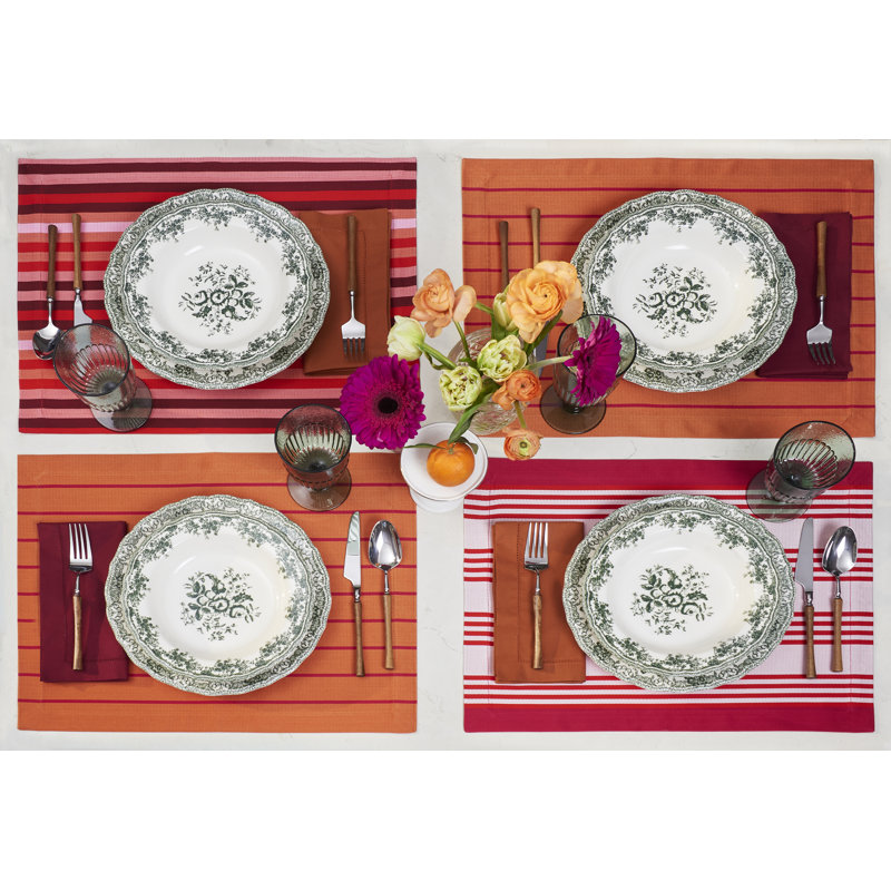 Kutnu Ikat Placemat, Pink/Orange
