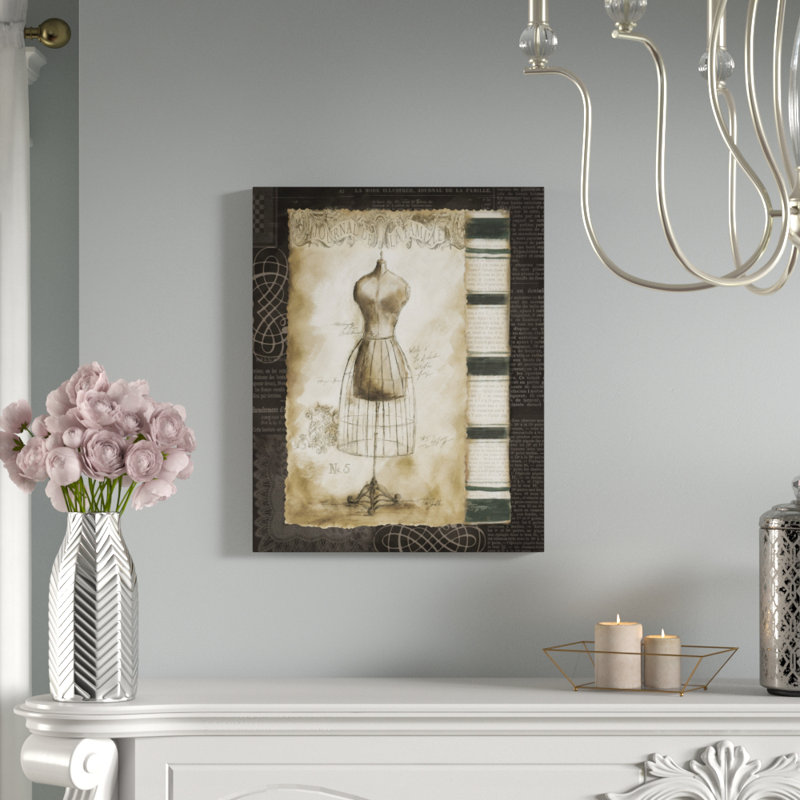 «Fashion S Croquis Dress Form» par Tre Sorelle Studios, reproduction d'art graphique sur toile, H 30 po x l 24 po