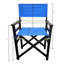 Chaise pliante en bois Chaise pliante 2 pièces / ensemble Populus + toile (couleur: bleu)