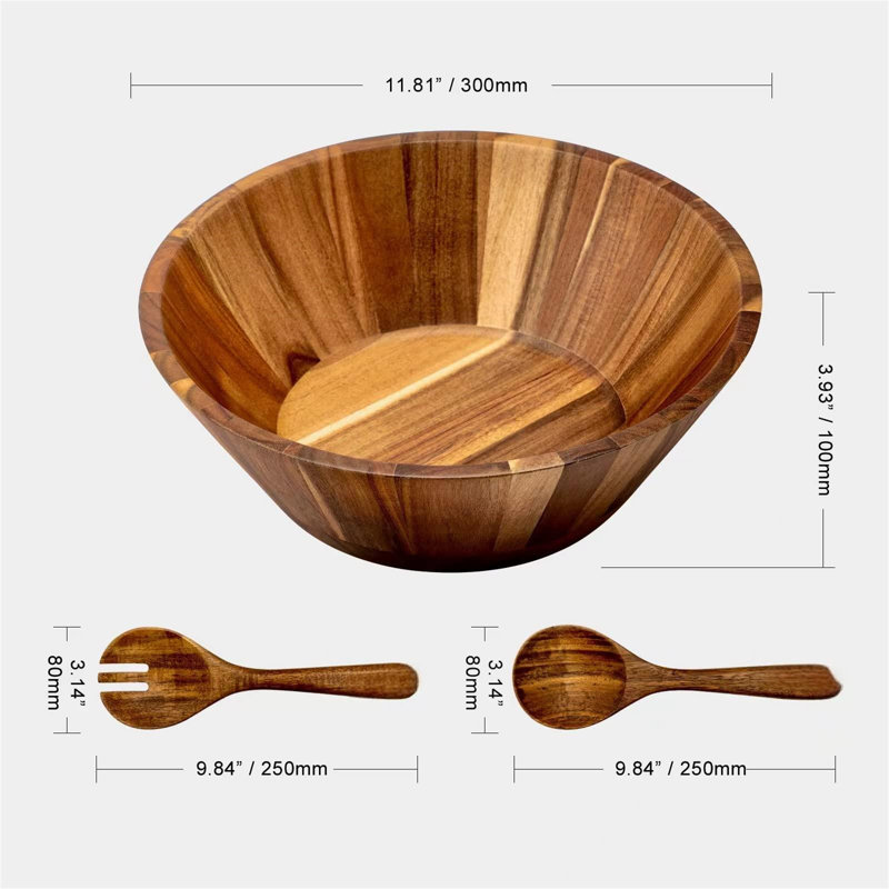 Union Rustic Wood Serving Bowl