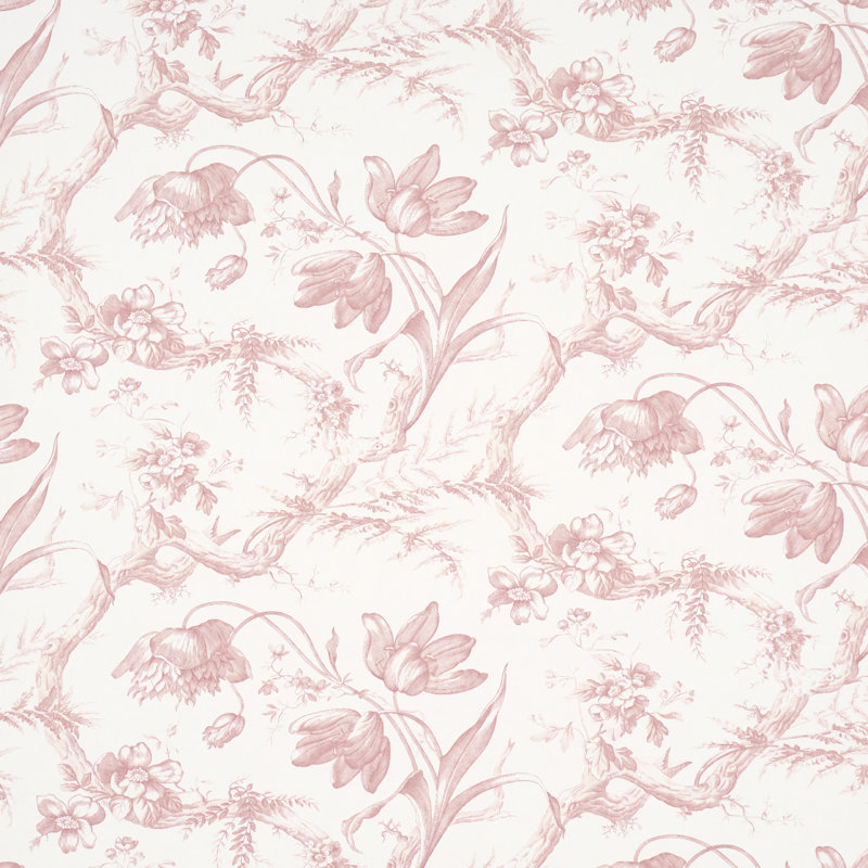 Toile De Fleurs Wallpaper, Pink