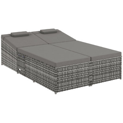 Nesita 129cm Wide Outdoor Straight Patio Daybed with Cushions