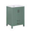 Meuble-lavabo autoportant de 24 po avec lavabo en céramique, armoire Storae et poignées argentées