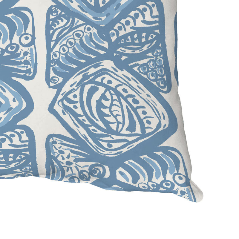 Housse et insert de coussin carré en coton, 18" x 18", Bleu