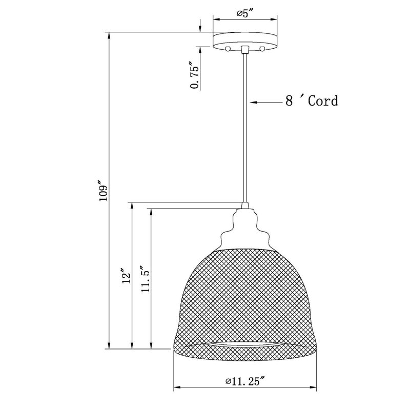 Luminaire suspendu pour dôme simple 1 lumières Layne
