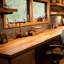 CONSDAN Oak Countertop Solid Wood Rectangular Square Edge Table Top-979162344