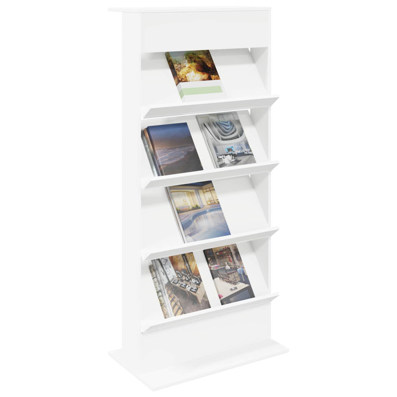  Magazine Rack With Shelf With Storage Engineered Wood Holder Modern