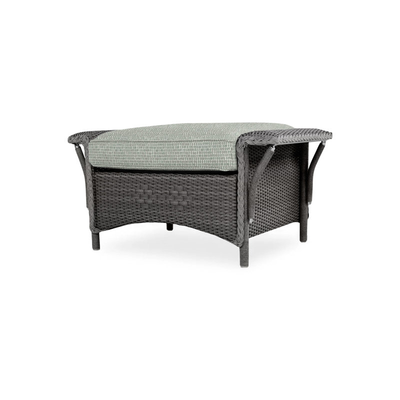 Nantucket Outdoor Ottoman, Charcoal, Woodgrain Ash