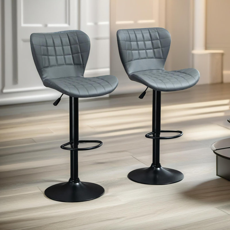 Swivel Upholstered Adjustable Height Bar Stool