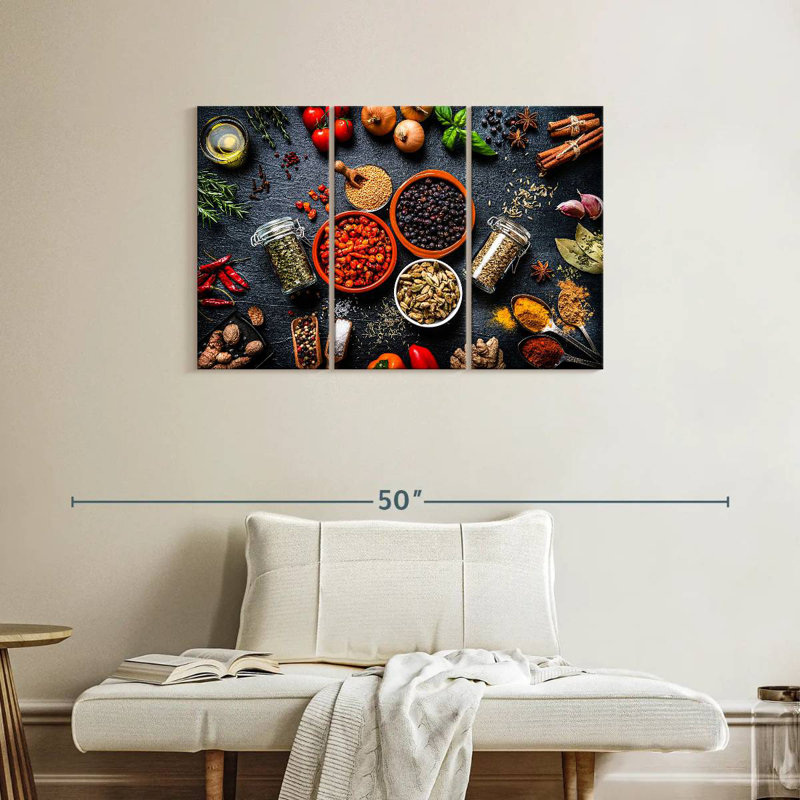 Yarlin Rustic Kitchen Ingredients, 24" H x 38" W