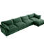 4 sièges avec design en forme de L, tissu chenille, mobile, croissant, coussins enveloppants et tiroirs de rangement coulissants pour un espace luxueux-687580687