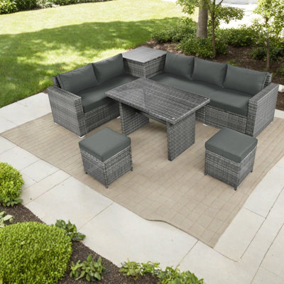 Canapés de patio modernes avec rotin réglable et rangement pour l'extérieur