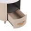 Table de bout ronde contemporaine avec tiroir et rangement ouvert-1134865926