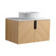 Meuble-lavabo de 30 po avec lavabo d'art supérieur en céramique, 2 portes à fermeture douce, fixation murale-990110427