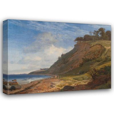 "Une côte danoise. Vue de Kitneus sur le fjords de Roskilde. Zélande" par Johan Thomas Lundbye - Art mural sur toile tendue avec châssis