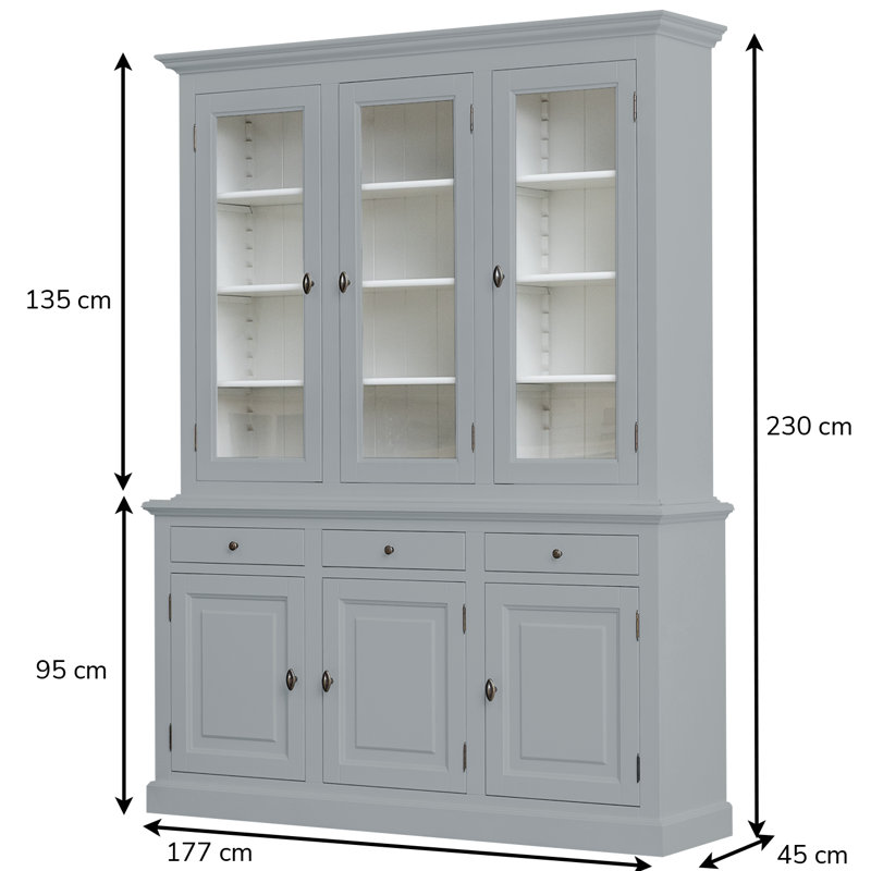 Berardina Display Cabinet, Window Grey