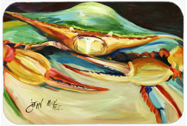 Blue Crab Rectangle Tempered Glass Cutting Board