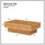Table basse décorative 43,31 pouces en faux bois de ronce, table rectangulaire de style Mid-Century moderne pour le salon, table basse avec piédestal robuste en bois aggloméré pour le bureau, appartement