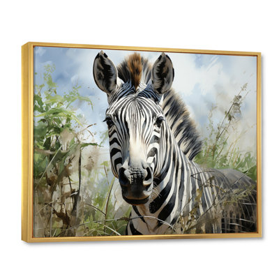 Zebra Stripes In Jungle, reproduction d'art sur toile